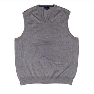 Books Brothers Sweater Vest V-Neck Mens XL Supima Cotton Layering Soft Gray